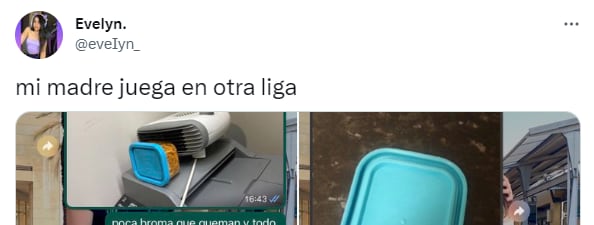 La joven ha utilizado un calefactor para calentar su comida