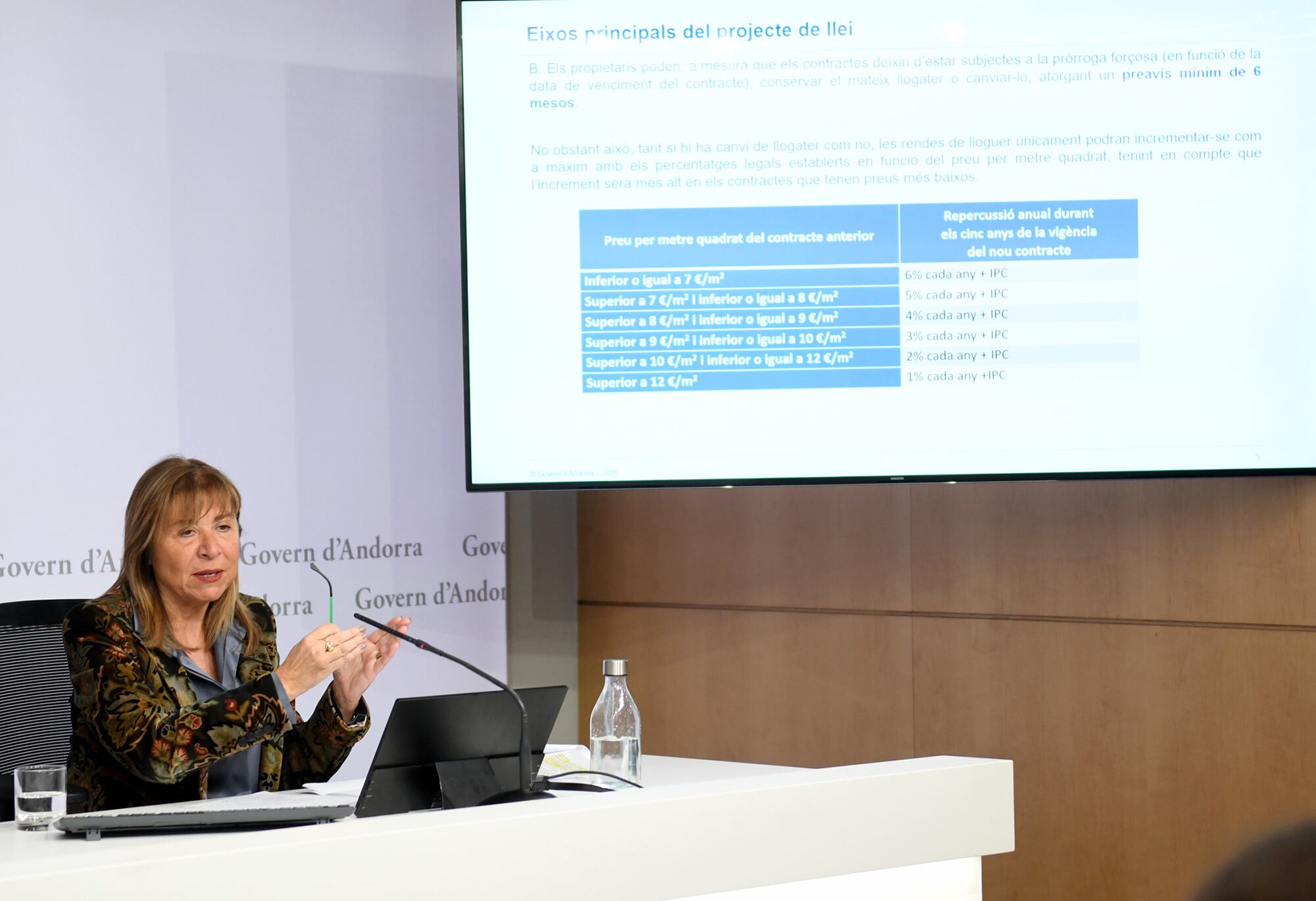 La ministra d'Habitatge, Conxita Marsol, ha presentat la llei de descongelació dels contractes de lloguer