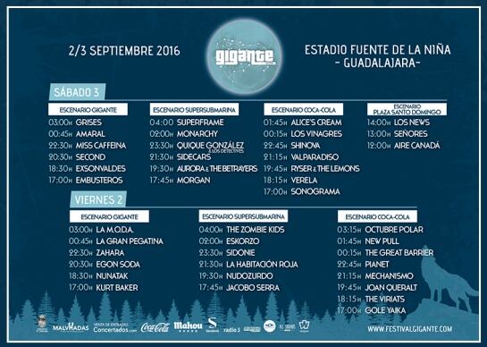 Horarios del Gigante que se celebra el primer fin de semana de septiembre