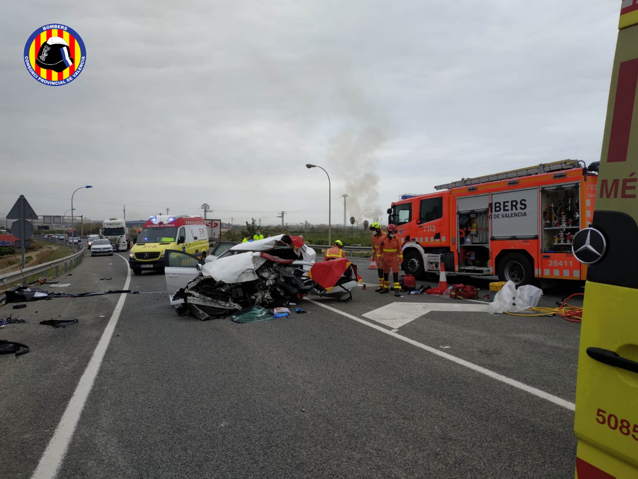 Accidente en la N-332 en Xeresa