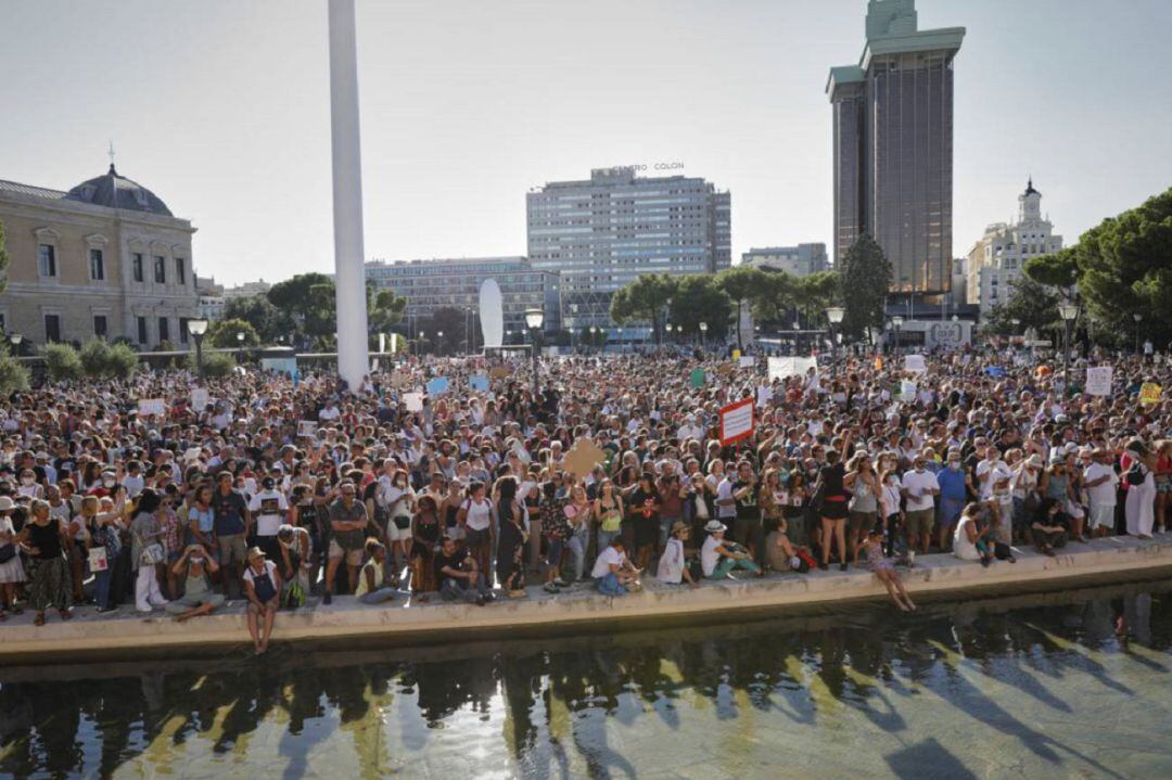 La protesta del 16 de agosto en la Plaza de Colón