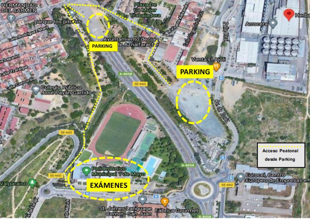 Plano para acceder a las pruebas físicas del cuerpo de Policía Nacional en San Juan de Aznalfarache