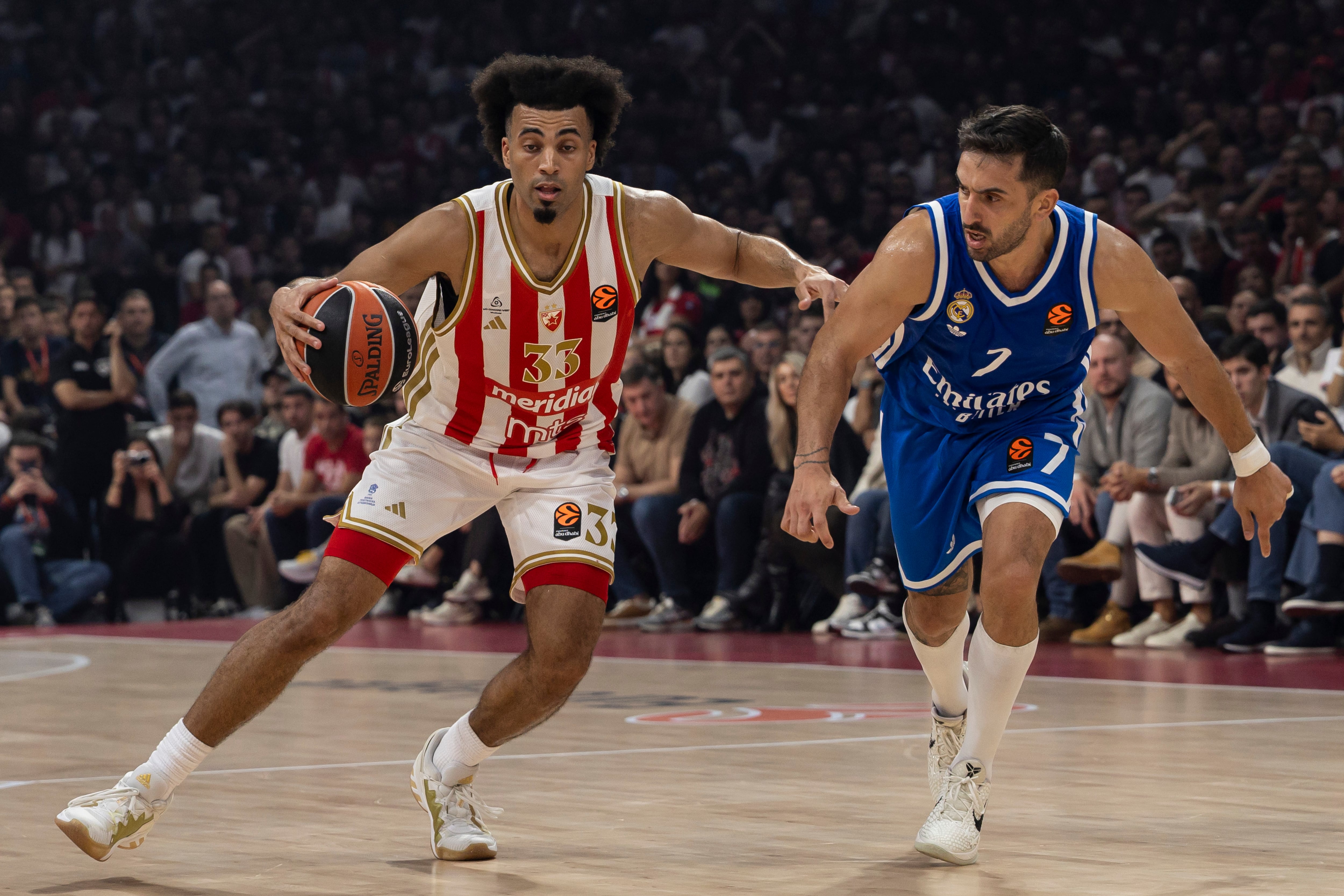 Crvena Zvezda Meridianbet Belgrade v Real Madrid - Euroleague 2025/2026. (Photo by Srdjan Stevanovic/Euroleague Basketball via Getty Images)