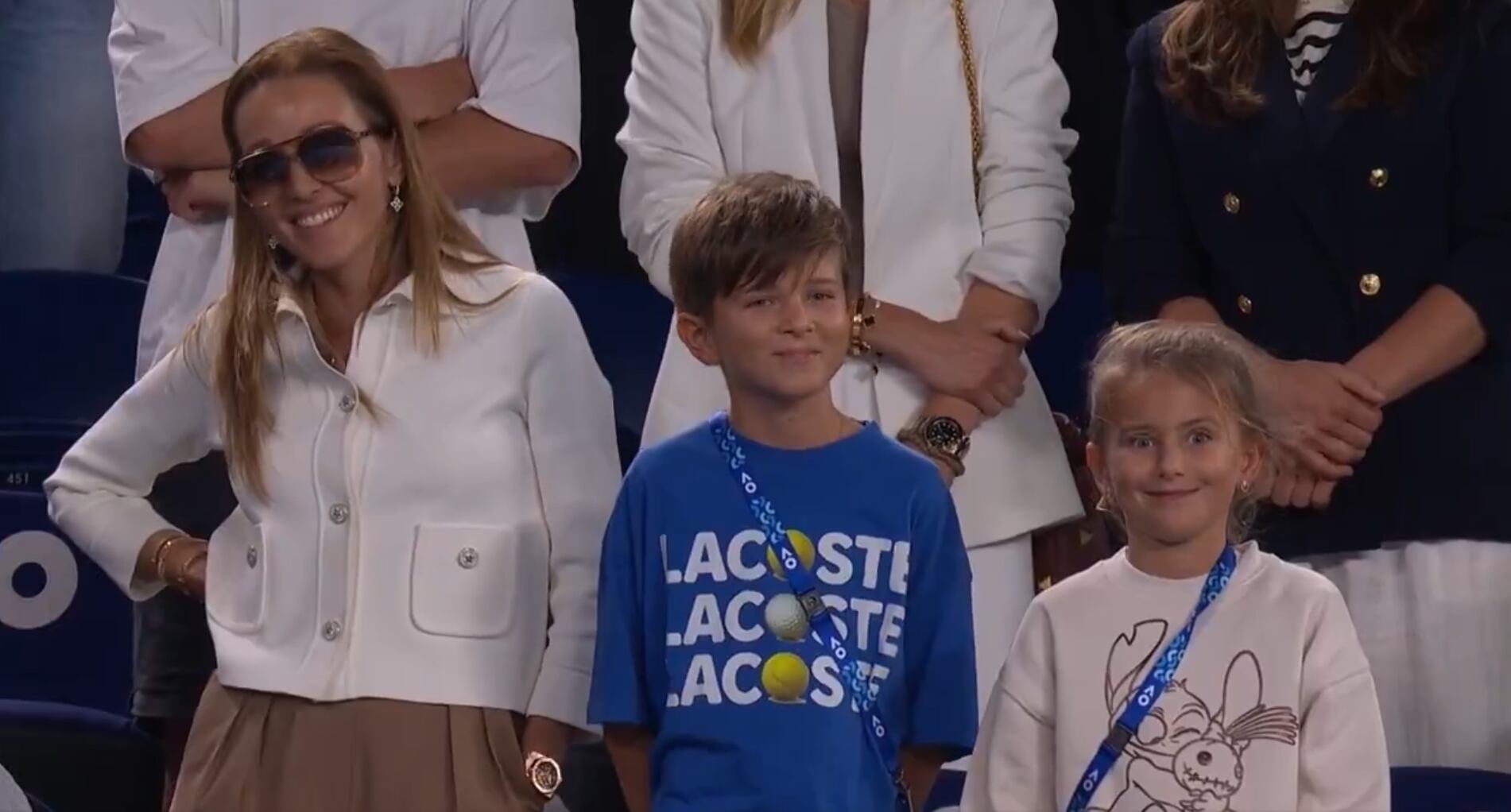 La mujer e hijos de Djokovic tras el partido contra Alcaraz