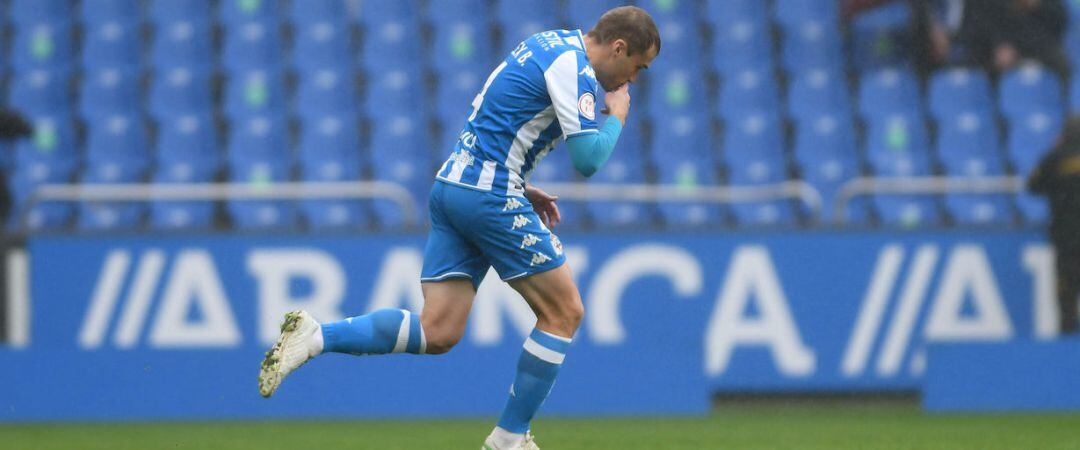 Álex Bergantiños en un partido del Depor