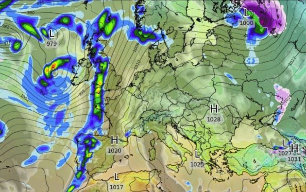 La previsión señala que una borrasca entrará por Galicia el 24 de noviembre.