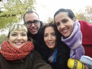 The Funamviolistas con nuestro colaborador, Jorge Todolí, y nuestra compañera, Elena Jiménez.