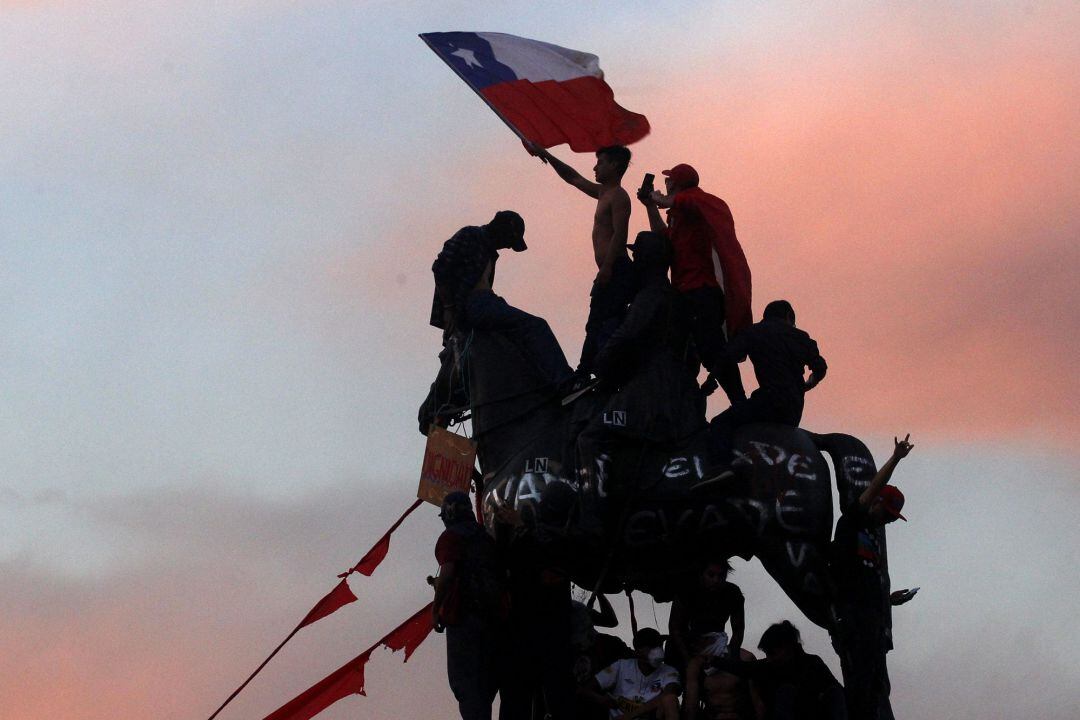 Las protestas con Sebastián Piñera en Santiago de Chile