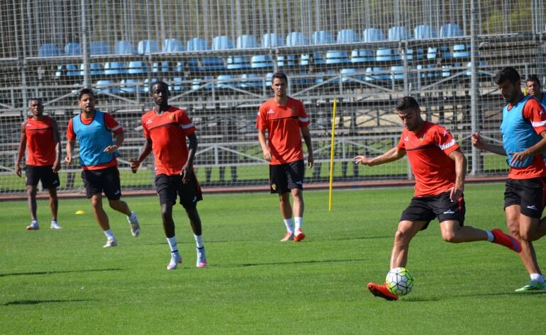 El Real Zaragoza entrenando en la Ciudad Deportiva.