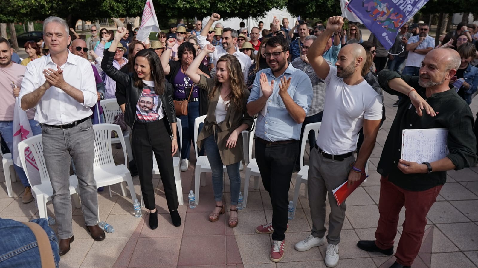 La ministra de Derechos Sociales y secretaria general de Podemos, Ione Belarra, en un mitin este miércoles, 17 de mayo, en Alicante