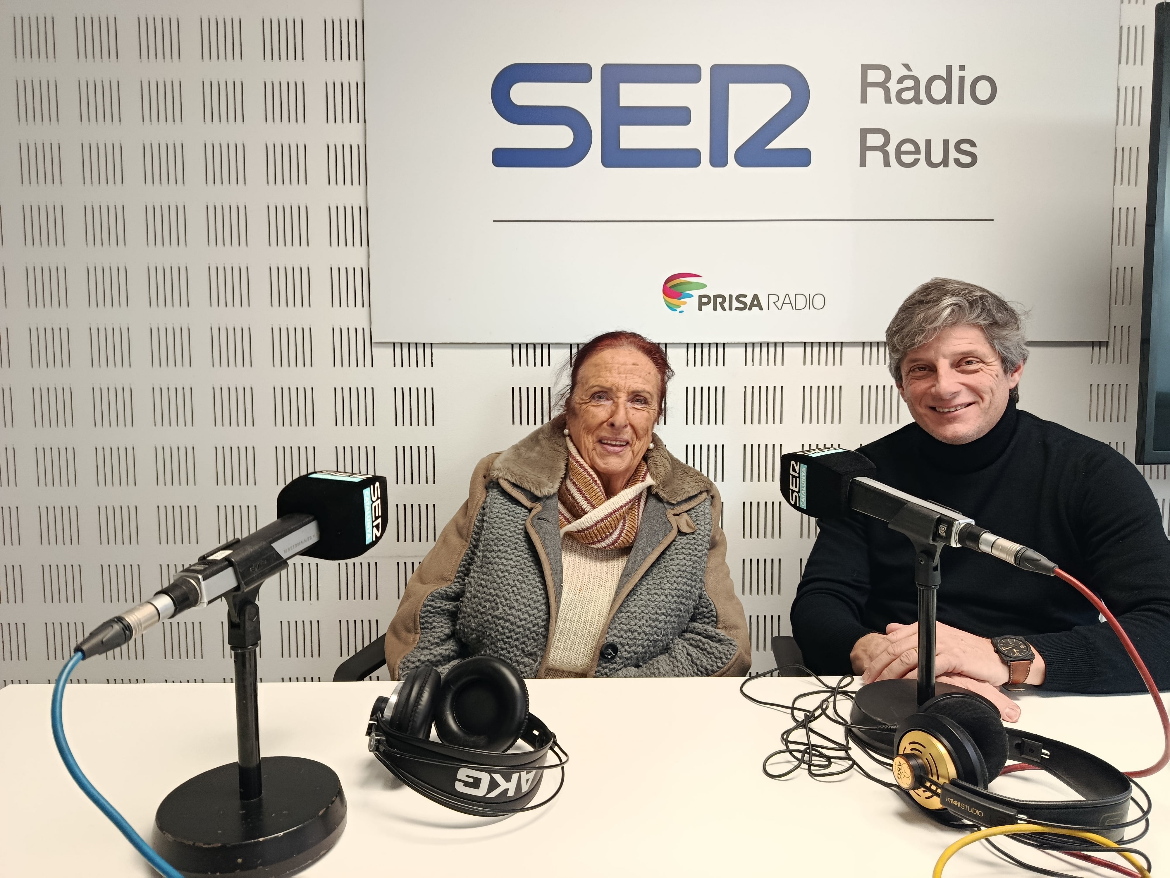 Maite Gaudí i Lluís Serna als estudis de Ràdio Reus