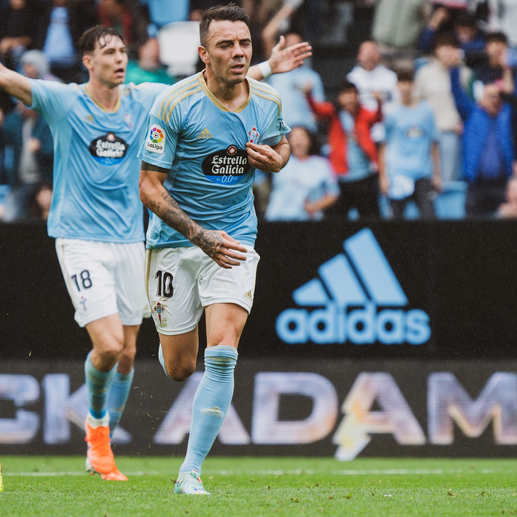 Iago Aspas celebra un gol