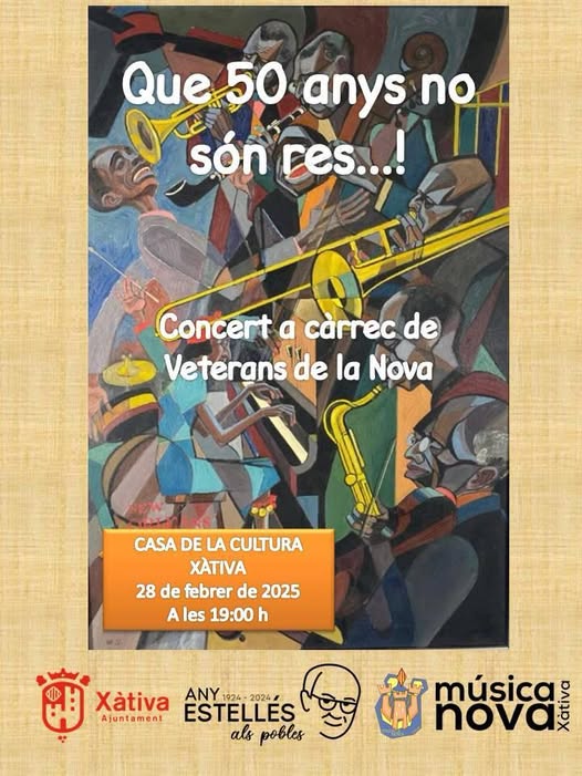 Cartel del concierto de &quot;veteranos&quot; de La Nova de Xàtiva