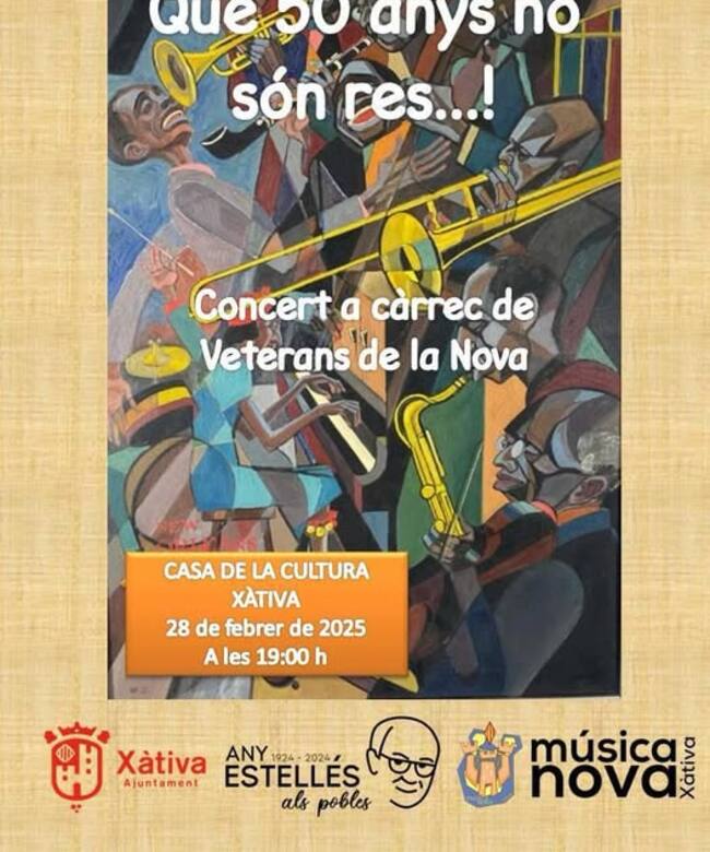 Cartel del concierto de "veteranos" de La Nova de Xàtiva