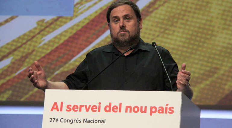 Oriol Junqueras durante su intervención 