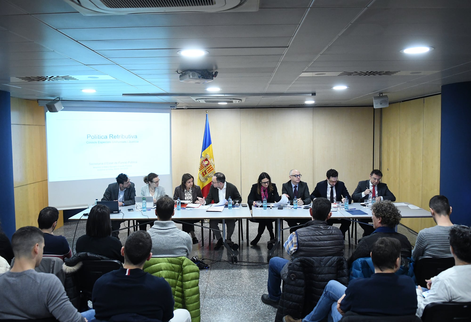 El cap de Govern, Xavier Espot, ha presidit la reunió amb els representants sindicals dels cossos de l&#039;administració