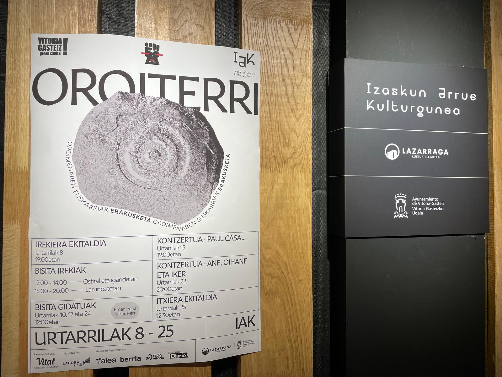 Exposición “Oroiterri, soportes de la memoria”, en el Izaskun Arrue Kulturgunea.