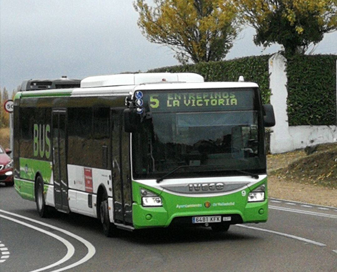 Autobús urbano que realiza la ruta Valladolid-Entrepinos