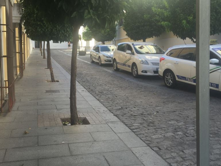 Taxis en la parada de Santa Julia.