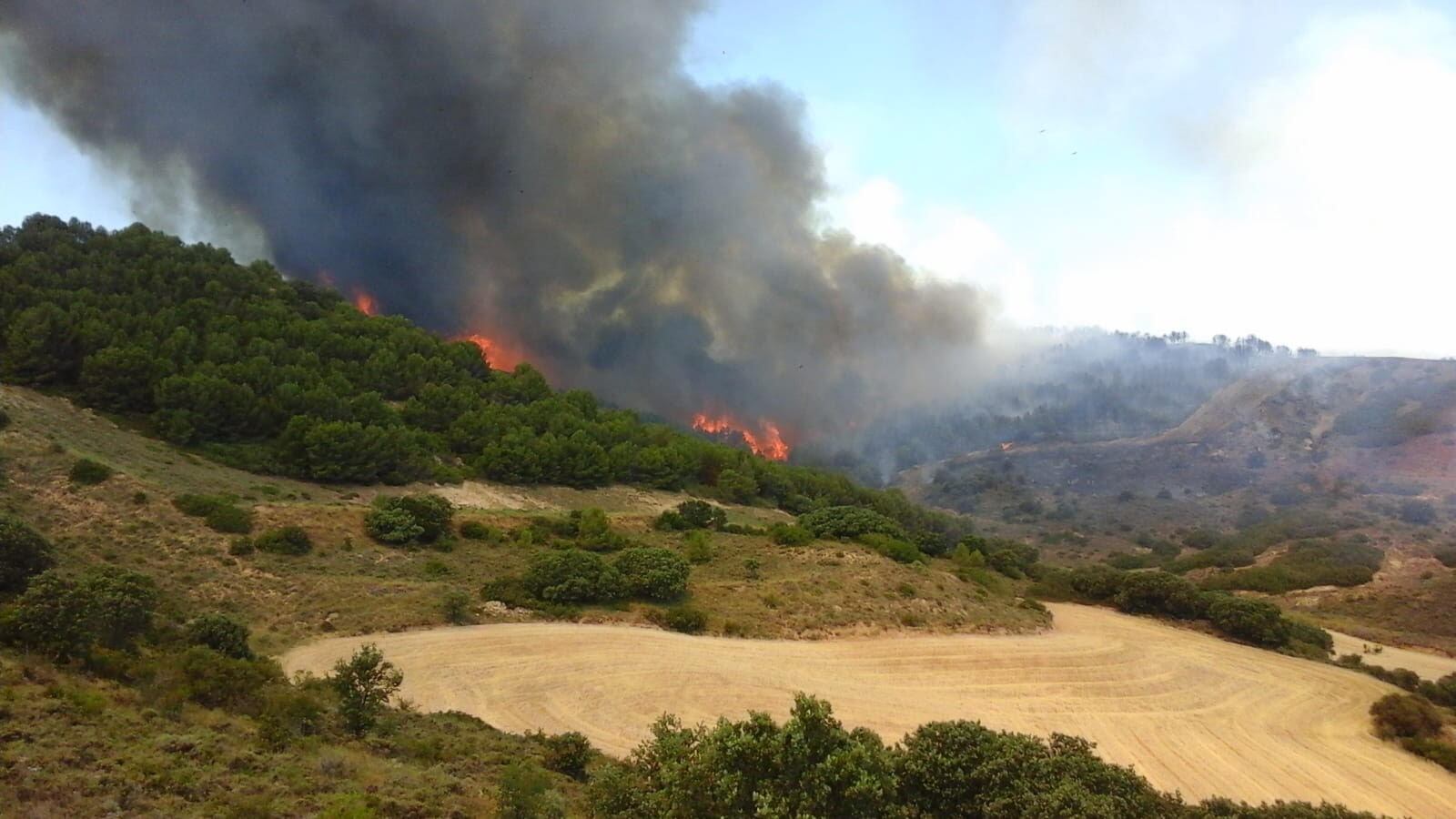 Incendio en Monte Yerga