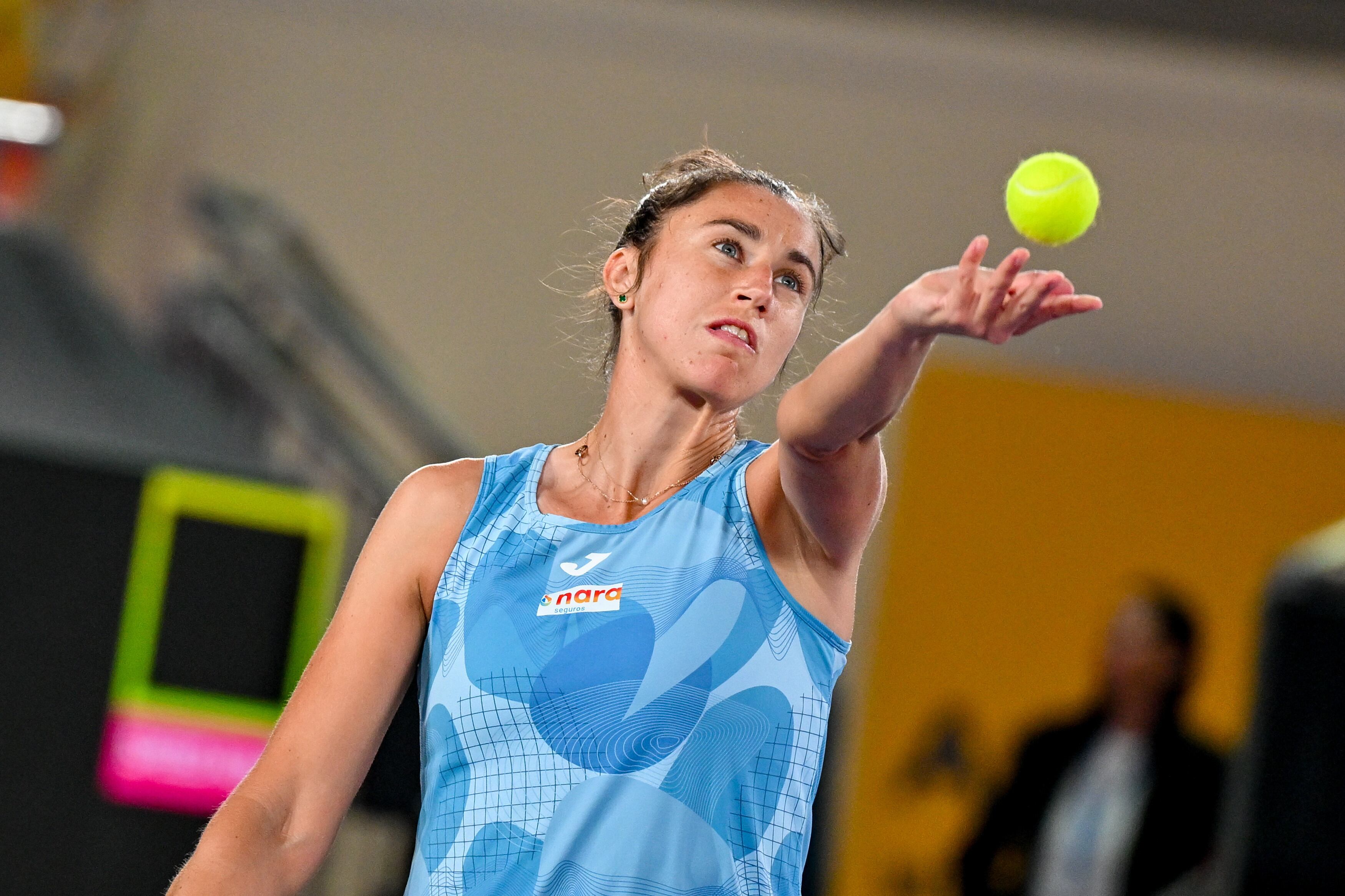La tenista española Sara Sorribes, durante un partido en Austria