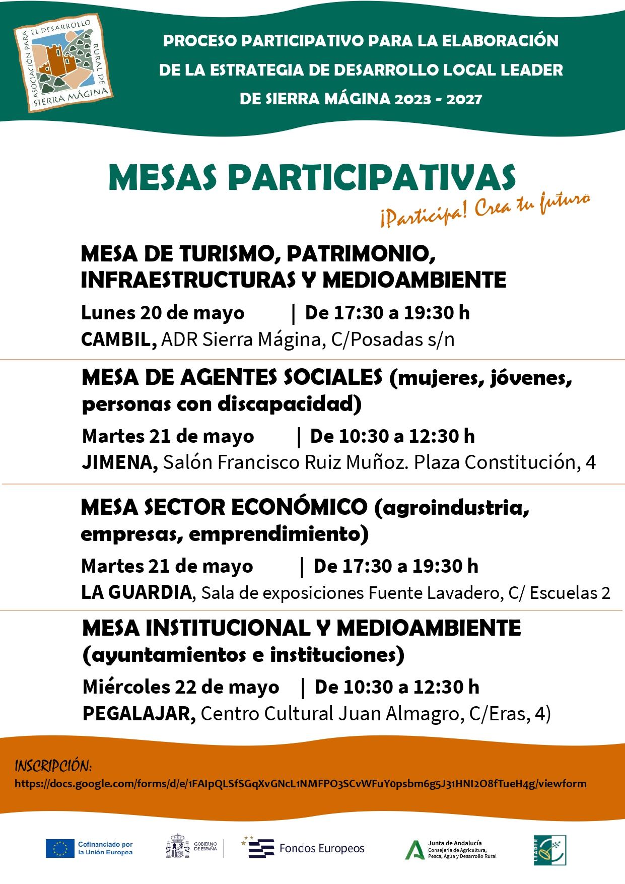 Cartel anunciador de las mesas participativas