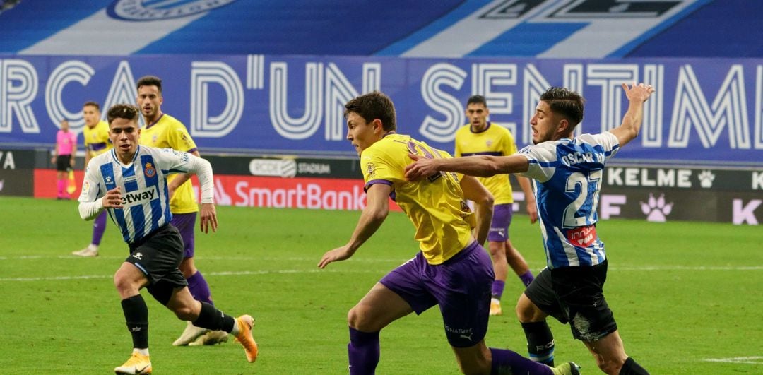 Jorge Cuenca en el enfrentamiento con el Espanyol.