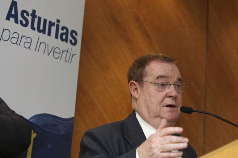 El expresidente de la patronal asturiana, Severino García, durante un acto.