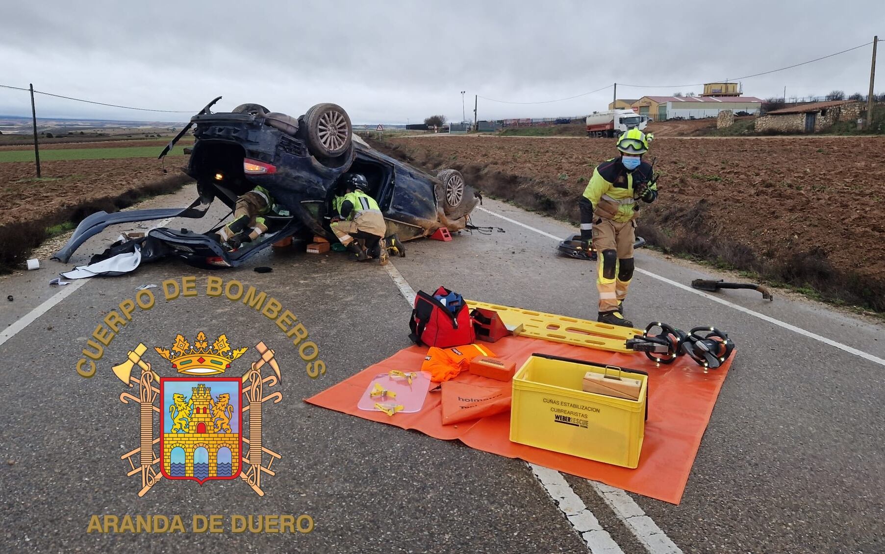 Vehículo accidentado en la CL-603