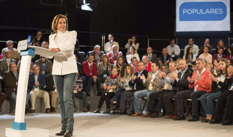 La secretaria general del PP y presidenta castellanomanchega, María Dolores de Cospedal, en las Jornadas sobre Estabilidad y Buen Gobierno en las Comunidades Autónomas