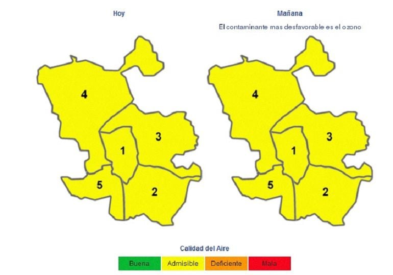 Índices de la calidad del aire en la capital