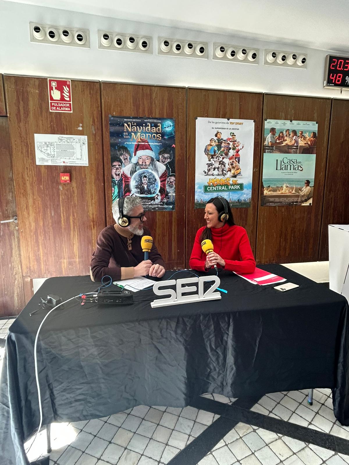 Carmen Conesa, consejera de Turismo, Cultura, Juventud y Deportes, durante su intervención en Hoy por hoy Murcia desde la Filmoteca Regional.