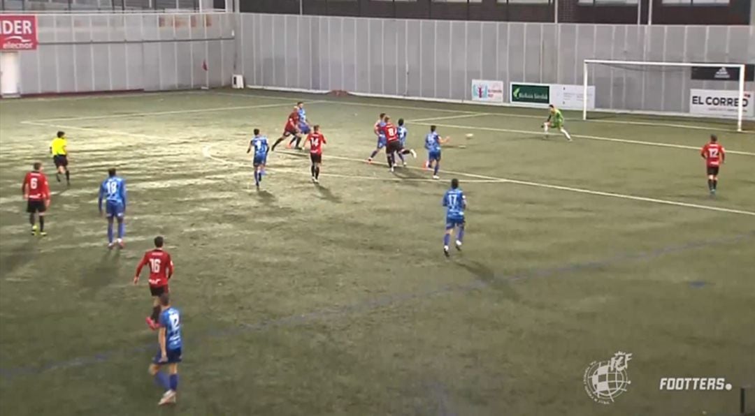 La acción del gol del Arenas frente al Laredo