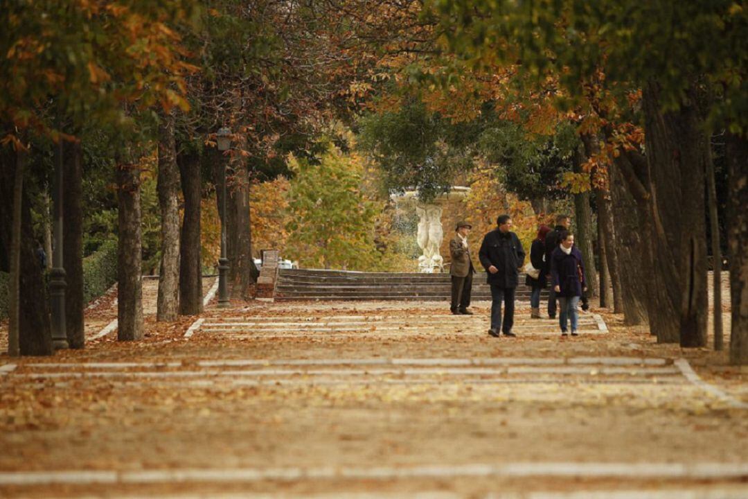 Varias personas caminan por un camino durante una tarde de Otoño en el Parque del Retiro. (Archivo)