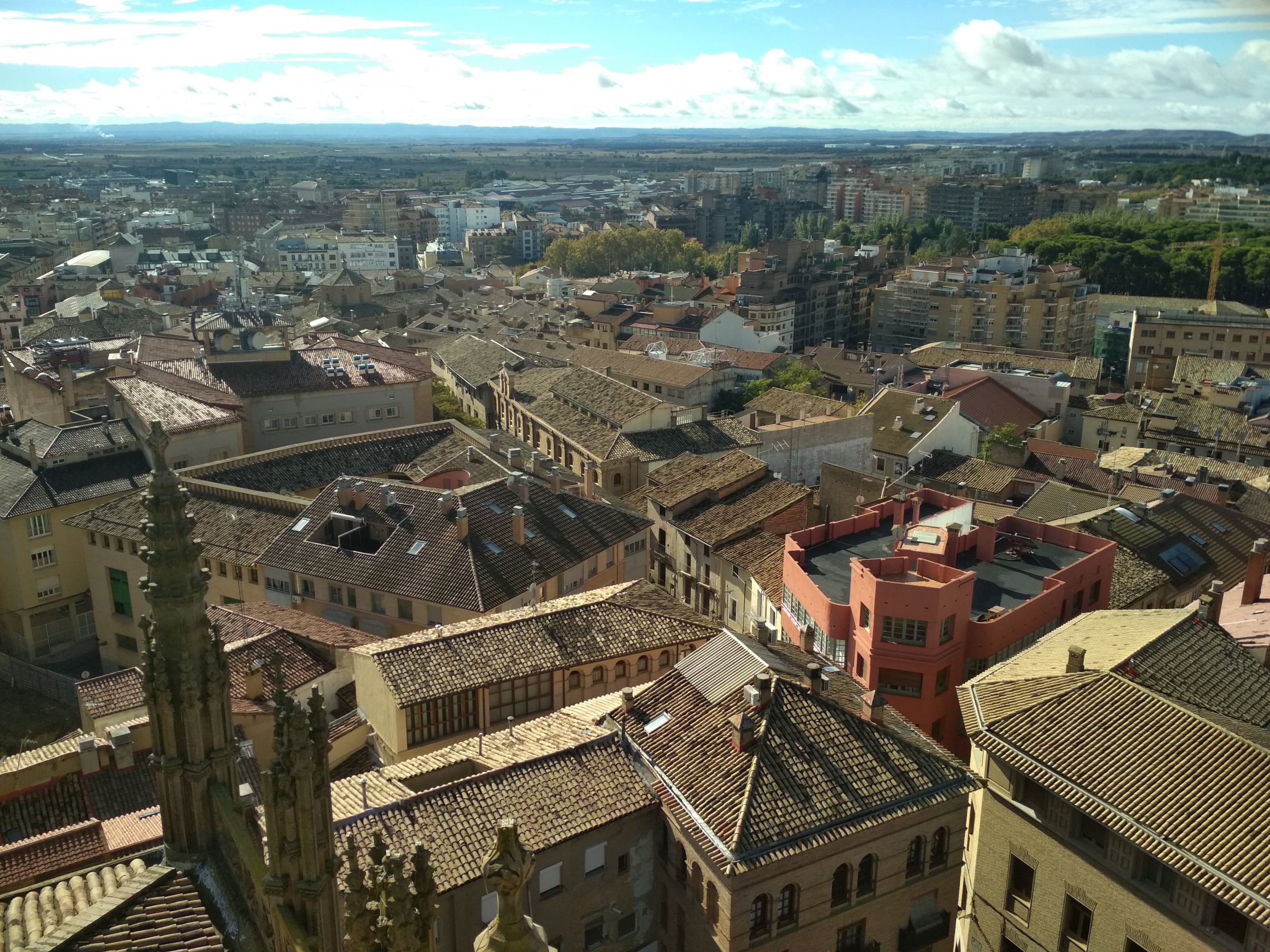 Vista aérea del casco antiguo de la ciudad de Huesca