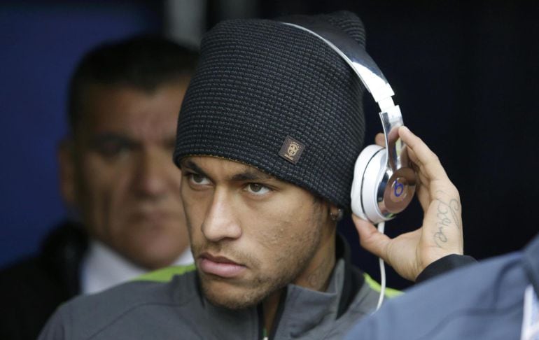 Neymar, durante la concentración de la selección brasileña en Chile