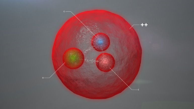 Representación artística de la nueva partícula subatómica descubierta por el CERN.