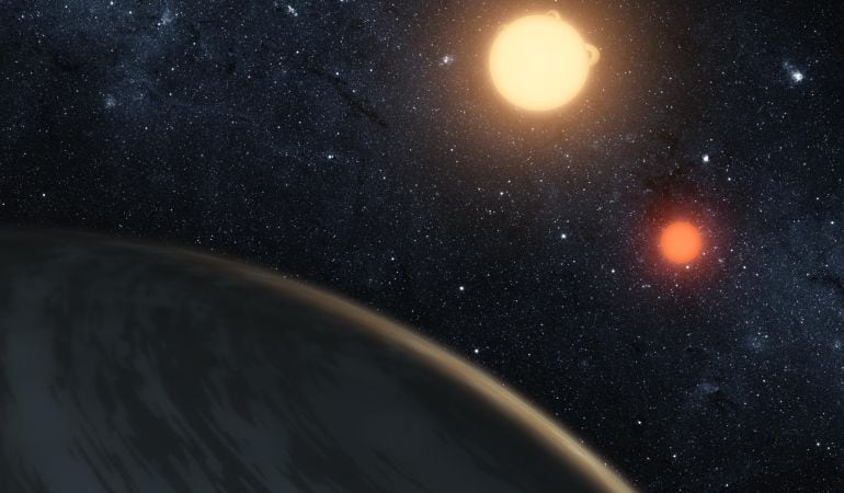 Ilustración del planeta Kepler-16b.