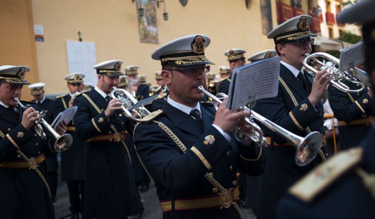 Trompetas de una de las bandas de la Semana Santa sevillana
