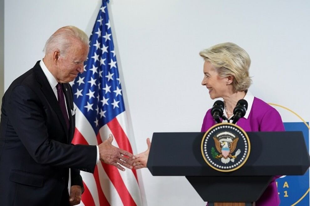 El presidente de Estados Unidos, Joe Biden, y la presidenta de la Comisión Europea, Úrsula von der Leyen, imagen de archivo.