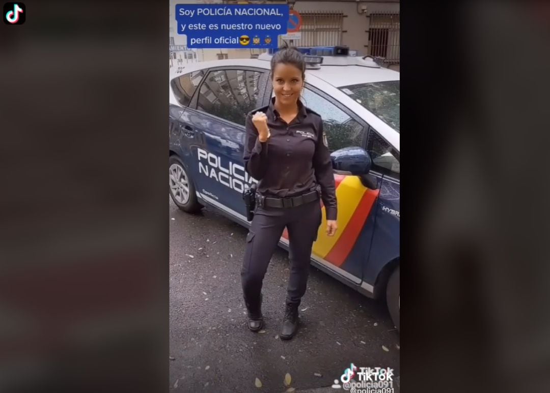 Primer TikTok publicado en la nueva cuenta de la Policía Nacional.