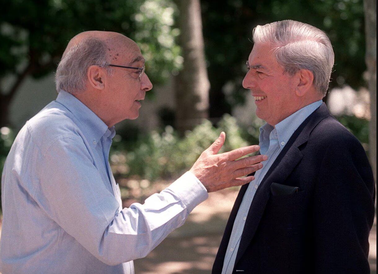 José Saramago y Mario Vargas Llosa en Lanzarote