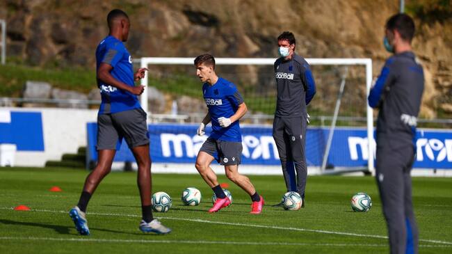 Imagen del primer entrenamiento colectivo en Zubieta