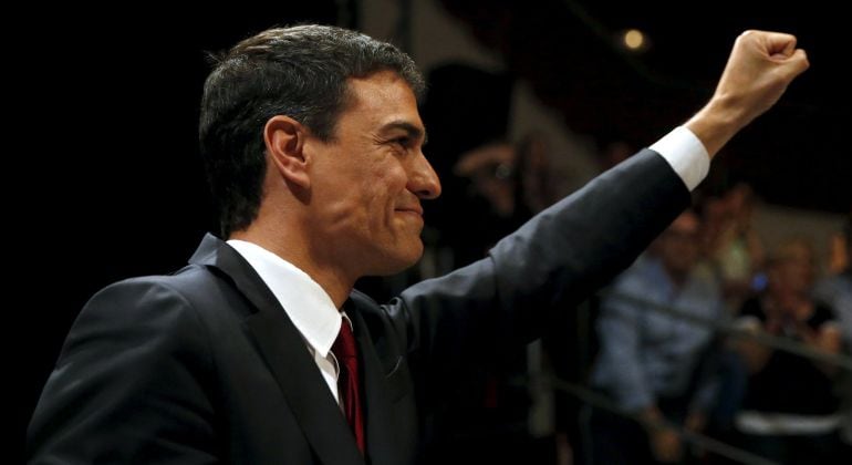 Pedro Sánchez, durante la celebración de su candidatura a la Presidencia del Gobierno