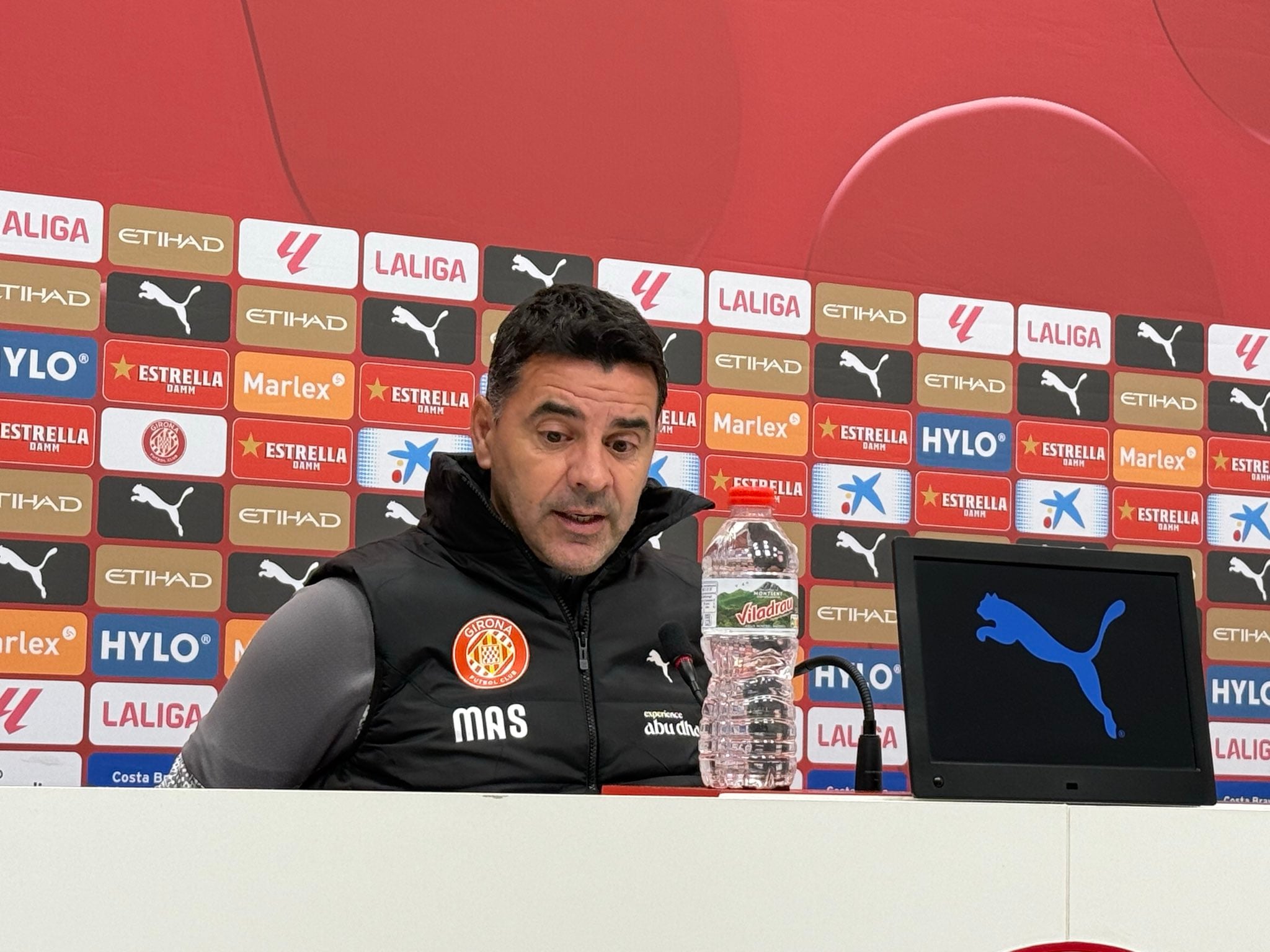 Michel Sánchez a la roda de premsa prèvia al partit contra l'Osasuna.