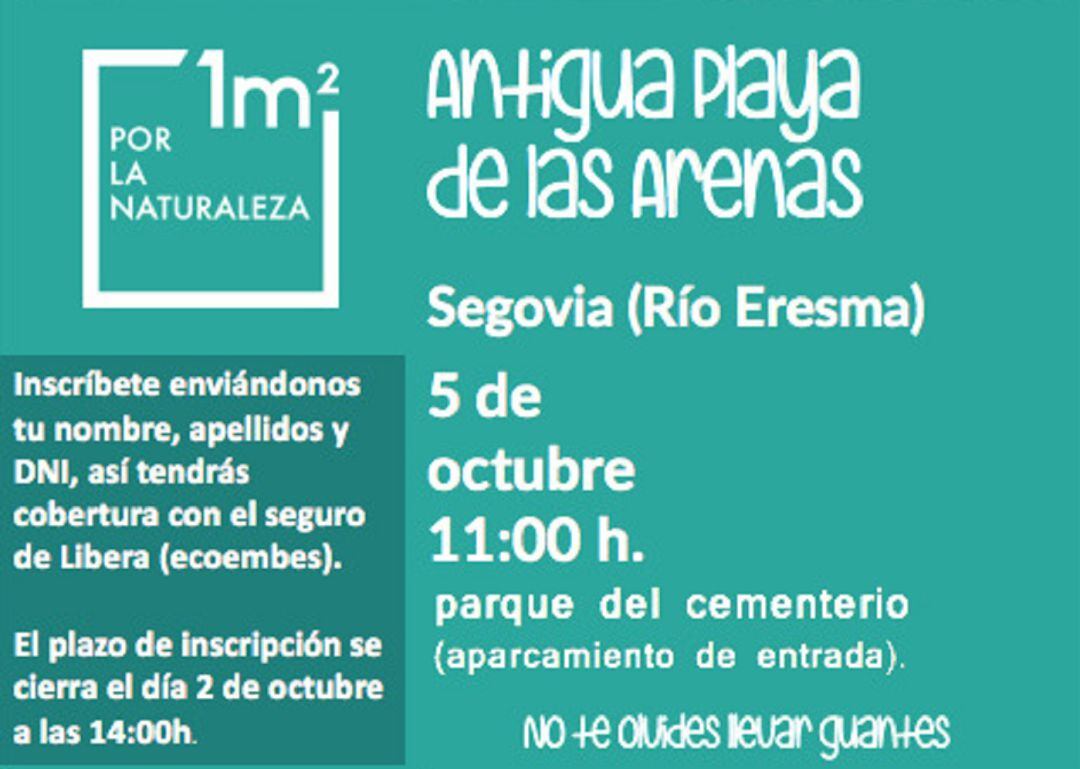 Fragmento del cartel que anuncia la limpiea de Las Arenas el próximo día 5 de octubre