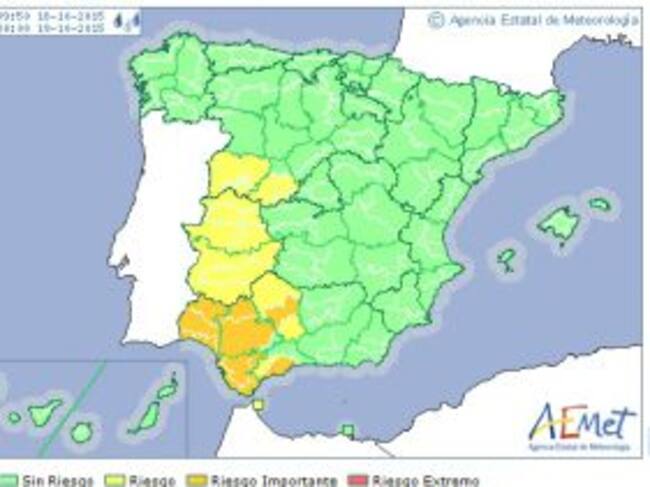 Las precipitaciones previstas para este domingo.