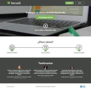 Imagen de una de las pestañas de la web Becash.es