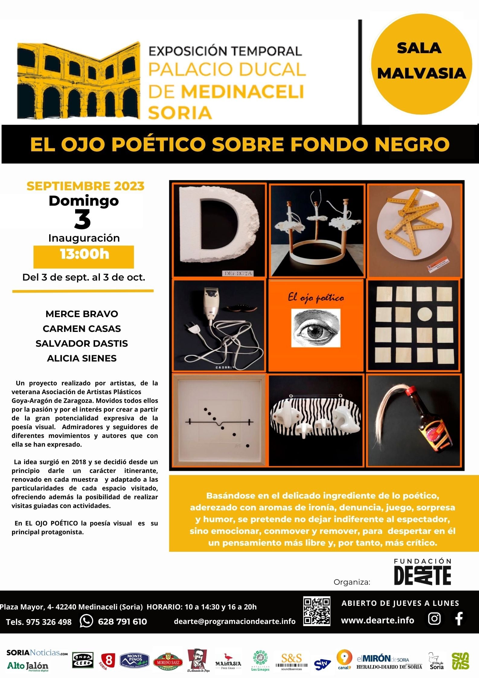 Cartel de El ojo poético sobre fondo negro.