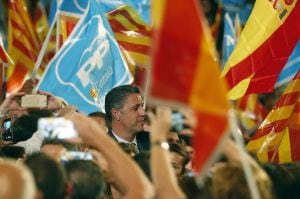 El candidato del PPC, Xavier García Albiol, en el cierre de campaña en Barcelona